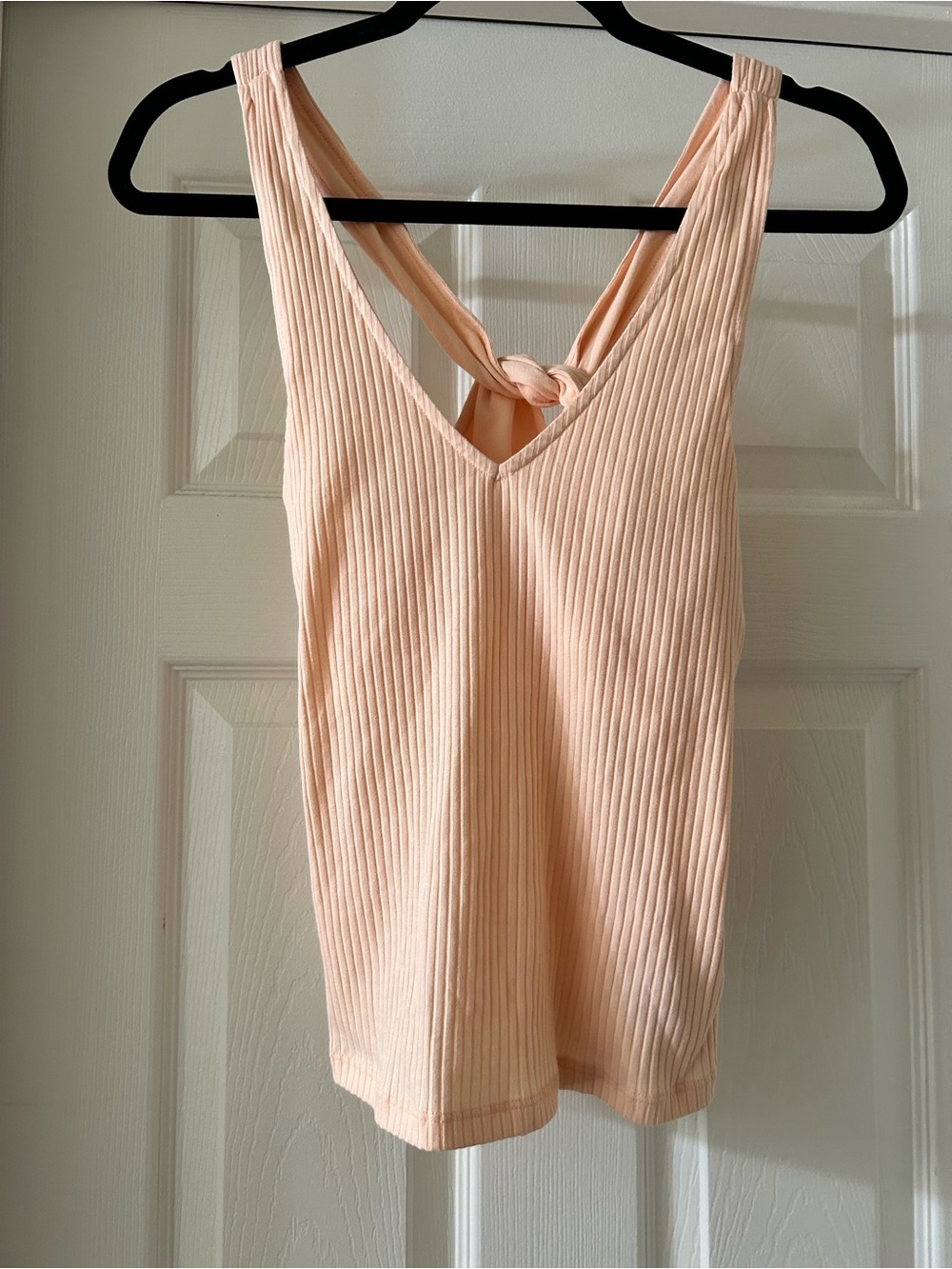 Old Navy Peach Ribbed Tank with Knotted Back